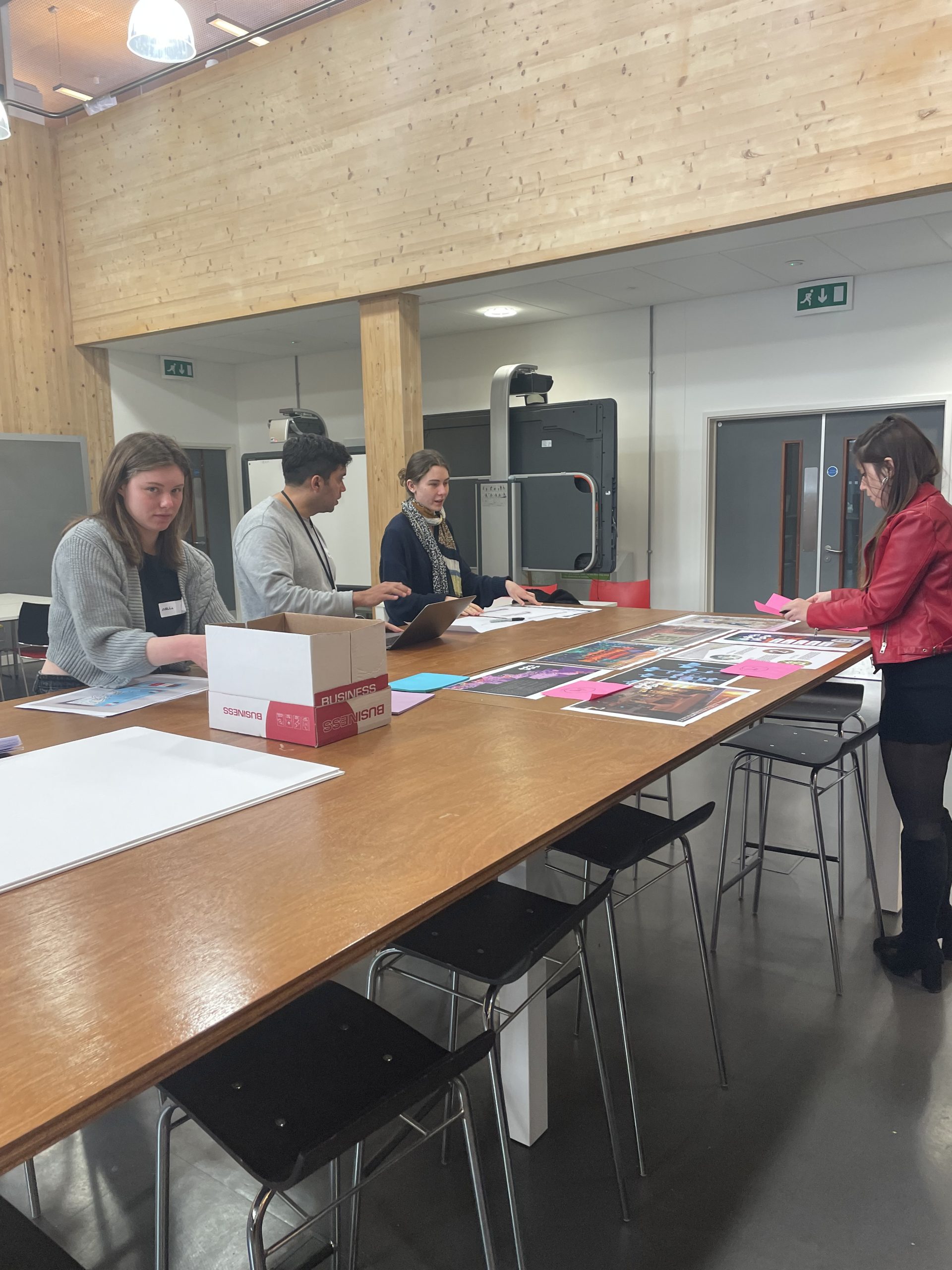 Undergraduate students working on their portfolios and design identities as part of the School of Design Undergraduate Student Summer Lab 2023 in the Lancaster Institute for the Contemporary Arts at Lancaster University.