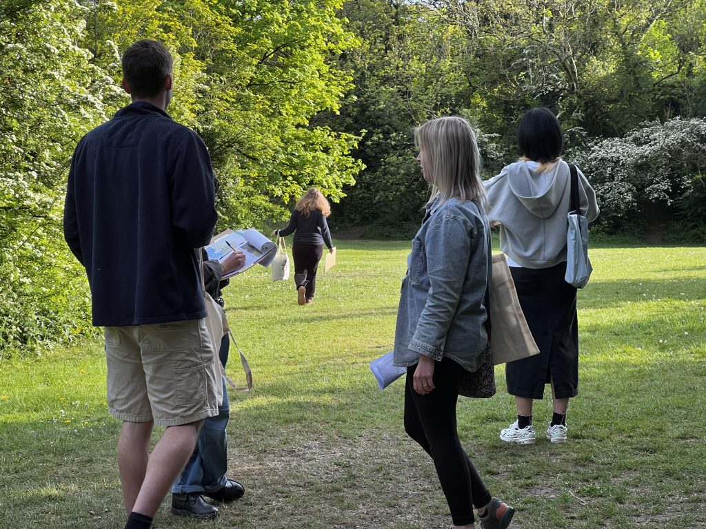 Participants walking around Carnforth